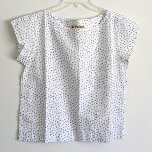 Mollusk Hemp White Floral Pocket Blouse